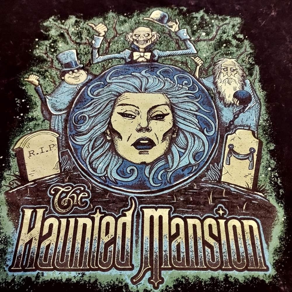 Disney's The Haunted Mansion Ghosts Black Mineral wash t-shirt Small Spooky - Picture 3 of 9